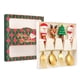 thumbnail image 5 of Juego de 4 tenedores y cucharas navideñas de acero inoxidable para postre. caja verde color dorado, 5 of 9