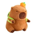 thumbnail image 1 of Lindo animal de peluche de carpincho para decoración del hogar, suave animal de peluche de dibujos animados, carpincho naranja marrón oscuro, 1 of 9