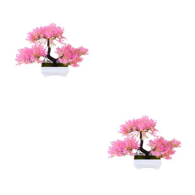 Bearachild Plantas artificiales Bonsai de simulación de pino Maceta de árbol pequeño Flores en maceta para el hogar Sala de estar Adornos de Type5 NO5
