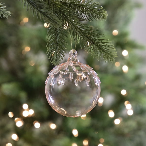 3" Pink Iridescent Glass Christmas Ball Ornament