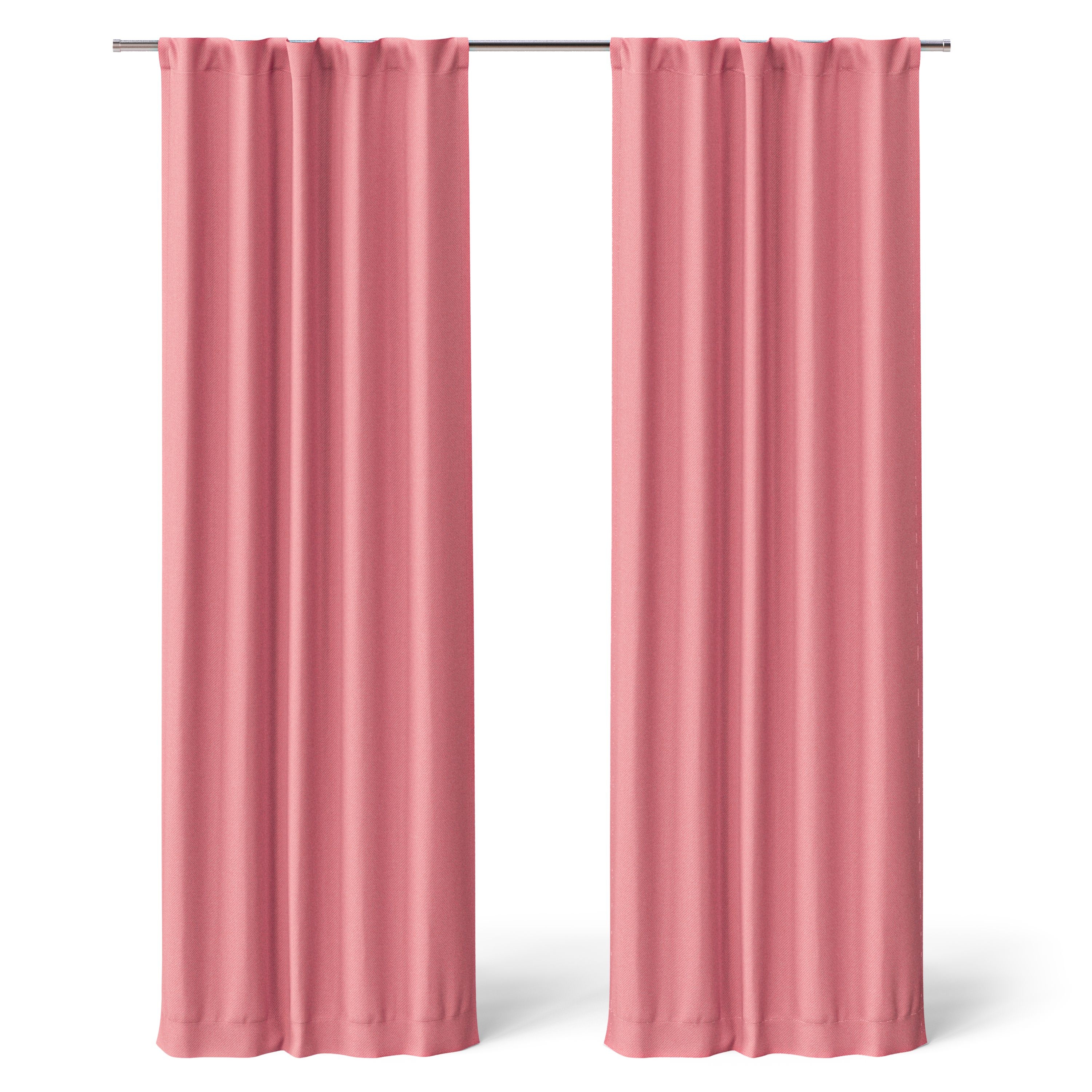 Mainstays Kids Pink Solid Blackout Rod Pocket with Back Tabs Curtain Panel Pair, Set of 2, 30" W x 84" L