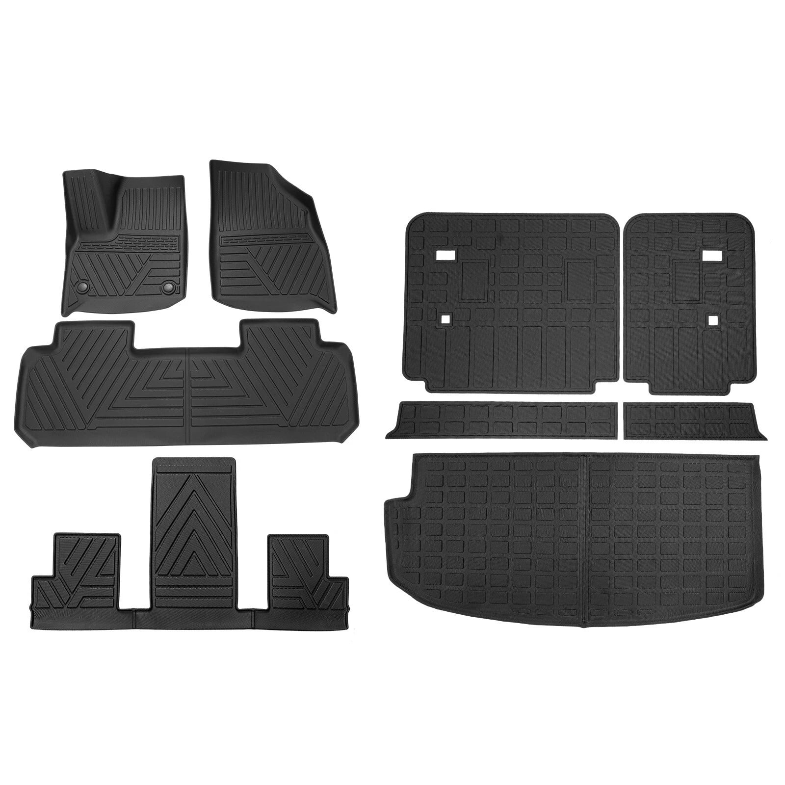Floor Mats for 2018-2023 Chevrolet Traverse (Fit 2024 Traverse Limited) 7 Seats Cargo Liner Back Seat Cover 2023 Chevy Traverse Accessories (Trunk Mat+Backrest Mats+Floor Mats)