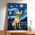 thumbnail image 2 of Chihuahua Dog Art Canvas, Starry Night Van Gogh Oil Painting Art Print Poster Wall Decor Inspired Pomeranian Dog Pet Family Friend Peace, 2 of 4