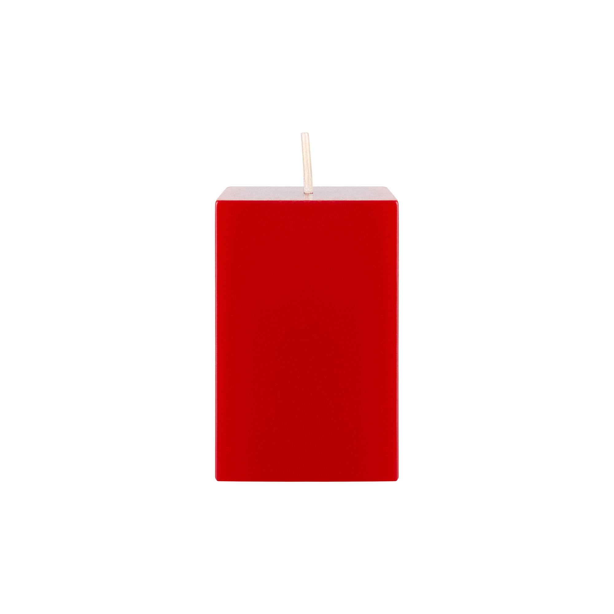 Mega Candles 1 pc Unscented Red Square Pillar Candle, Hand Poured Premium Wax Candles 2 Inch x 3