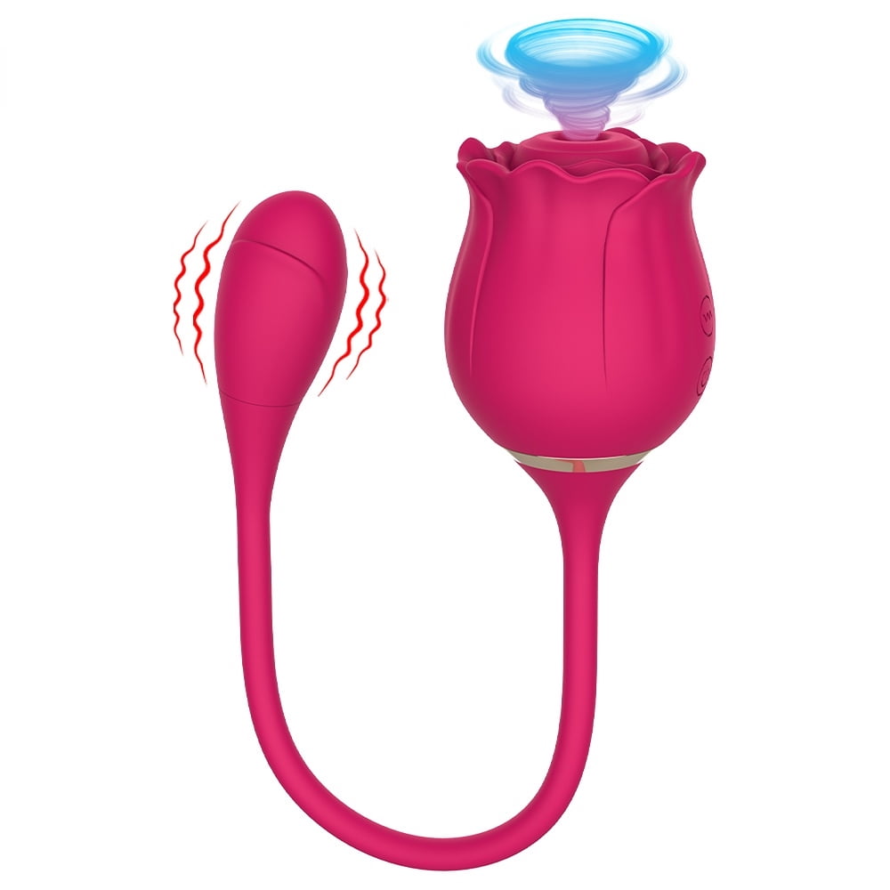 Rose Toys for Women, 2 in 1 Rose Sucking Vibrators and G Spot Clitoral Stimulator for Women