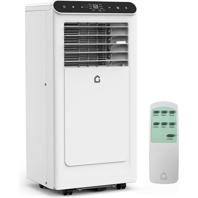 10000 BTU Portable Air Conditioners with Heat, 4-In-1 Portable AC Units for Rooms with Dehumidifier, Quiet Air Conditioner Cools Up to 450 Sq.Ft., Energy Efficient, Remote, Timer, Auto Swing, White