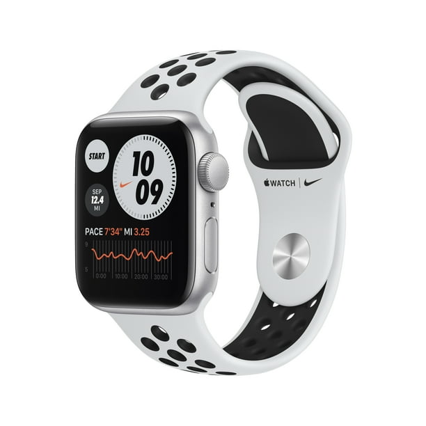florero sabor dulce estoy de acuerdo con Apple Watch Nike SE GPS, 40mm Silver Aluminum Case with Pure Platinum/Black  Nike Sport Band - Regular - Walmart.com