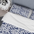 thumbnail image 4 of Designart 'White & Blue Abstract Pattern' Mid-Century Modern Duvet Cover Set, 4 of 4