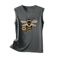 thumbnail image 4 of Fjofpr Black Tank Dress 2024 Women's New Loose Casual Fashion Crew-neck All-matching Printed Top Gray XXL, 4 of 4