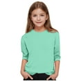 thumbnail image 4 of TFEOQRY Children Girls Solid Color Shirts Long Sleeved Round Neck Top Blouse, 4 of 6