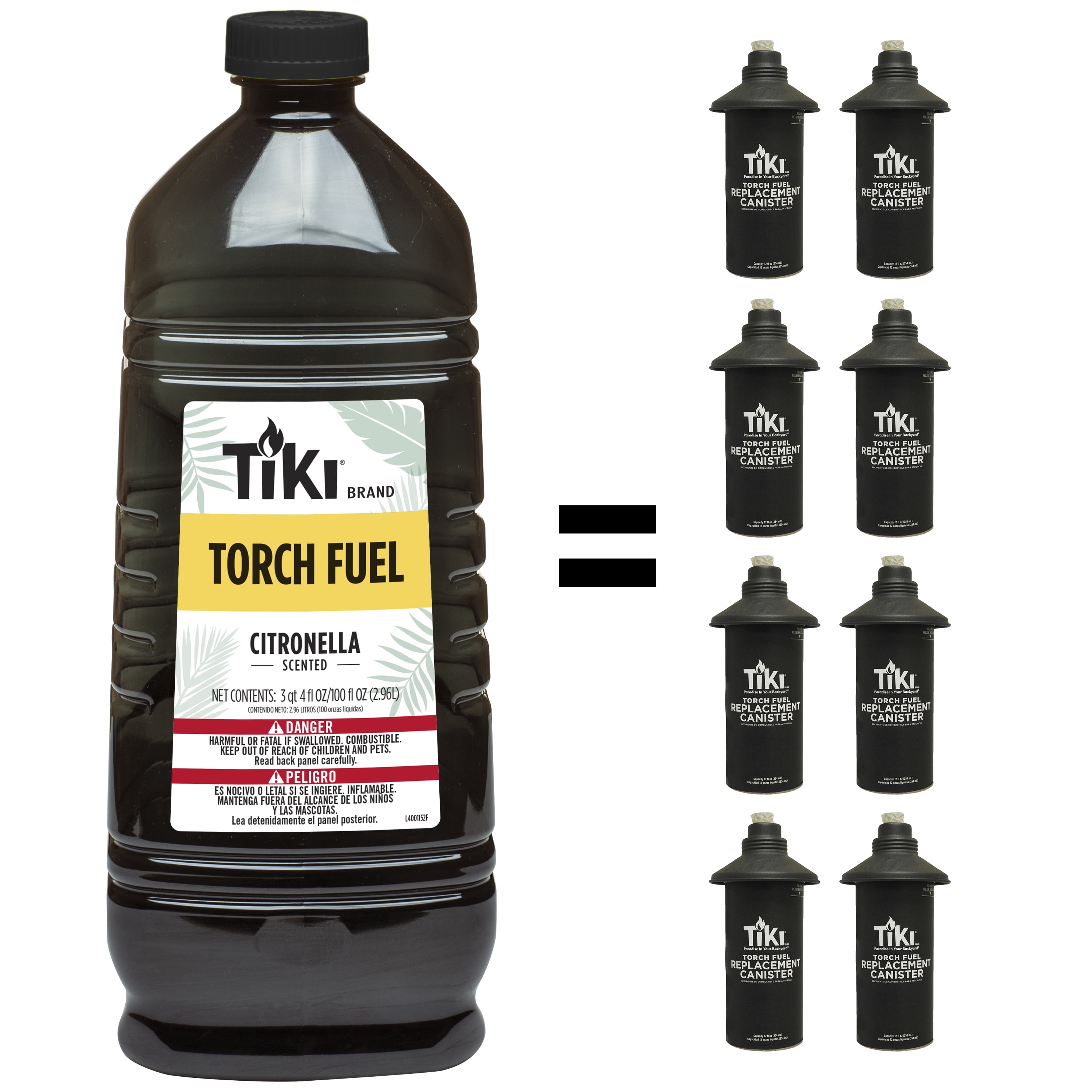 TIKI Brand 100 oz. Citronella Torch Fuel, Outdoor Lighter Fluid for TIKI Torches with Easy Pour System