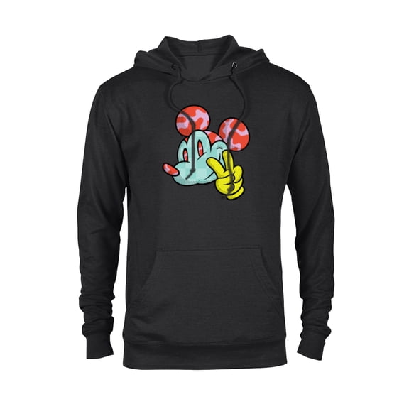 Disney Mickey Mouse Head and Hand Retro Pop Art - Pullover Hoodie for Adults - Customized-Black