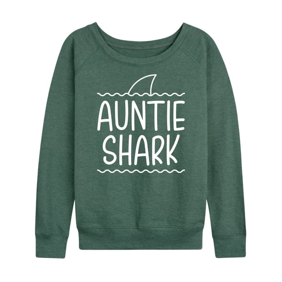 Instant Message - Auntie Shark - Women's Lightweight French Terry Long Sleeve Shirt