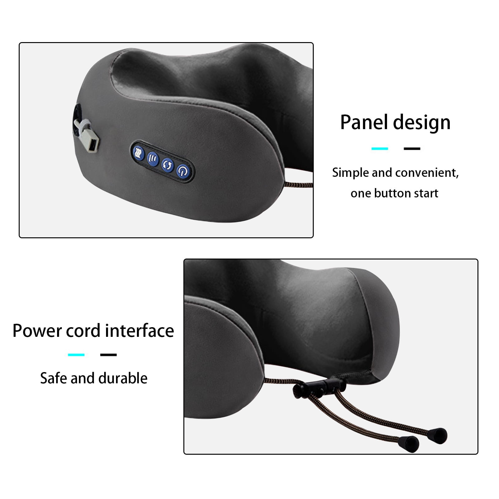 Vacemry Under $5 U-Shaped Neck Massage Pillow, Memory Foam Travel Pillow with Vibration, Cervical Pain Relief for Shoulder Muscle, Ergonomic Support for Office Home