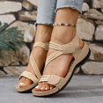 thumbnail image 6 of IWRICH Orthopedic Wedge Sandals for Women Dressy Summer Comfortable Walking Wide Width Sandals Arch Support Ankle Strap Sport Open Toe Platform Footwear Khaki 9.5, 6 of 9
