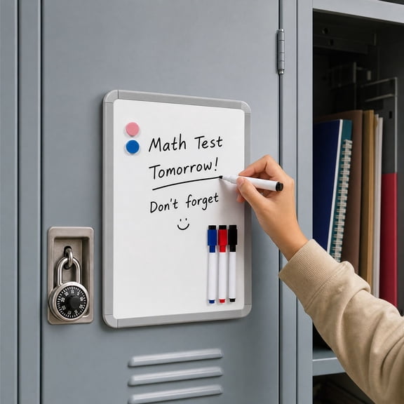 7.9 x 11.1 Inch Mini Magnetic Dry Erase Whiteboard, Double‑Sided Erasable Writing Notepad, Magnet Board for Refrigerator, Locker, Household, School & Office Organization