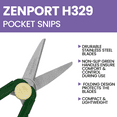 thumbnail image 6 of Zenport H329 Fold-Away Pocket Snips, 2.5 Inch Stainless Steel Blades, Green, 6 of 7