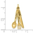 thumbnail image 3 of 14k Yellow Gold Knife, Fork & Spoon Charm, 3 of 5