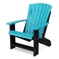 Wildridge Heritage Adirondack Chair, Aruba Blue and Black - Outdoor All-Weather Poly Furniture for Patio, Deck, Yard