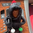 thumbnail image 4 of Funda Para Palanca De Cambios De Coche Con Capucha Sudadera con capucha para palanca de cambios de coche, divertida camisa con perilla de cambio de marchas (bola de piel negra), 4 of 7