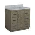 thumbnail image 2 of Peyton 42" Bathroom Vanity with Gray Oak Cabinet and Carrara Marble Top, 2 of 6