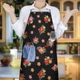 thumbnail image 6 of Pioneer Flower Floral Print Pattern Cotton Linen Apron with Pockets, Waterproof Adjustable, 33x27 Inch for Kitchen, Gardening, BBQ, Salon, 6 of 6