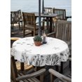 thumbnail image 2 of Outdoor Tablecloth with Umbrella Hole for Patio/Picnic/Party/Camping, Coastal Marine Life Waterproof Table Cloth Round Cover Washable, Summer Ocean Coral Starfish Fish Gray (Dia 60"), 2 of 8