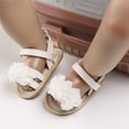 thumbnail image 2 of Infant Baby Girls Summer Sandals Flower Soft Sole Newborn Toddler First Walker Crib Dress Shoes, 2 of 7