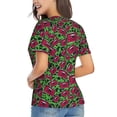 thumbnail image 3 of Vsdgher Graffiti Tape Women Shirts V Neck Short Sleeve Tops T-Shirt Basic Tees, S to 3XLMedium, 3 of 5
