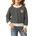 thumbnail image 4 of akafmk Girls Long Sleeve Shirts Ruffle Crew Neck Sweatshirt Pullover Embroidery Warm Base Layer Tops Fall Winter Clothes, 0-13Y, 4 of 5