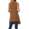 thumbnail image 6 of Urban CoCo Women's Sleeveless Cardigan Vest Asymmetric Hem (Cashew, S), 6 of 6