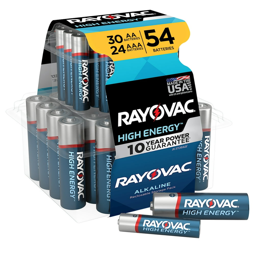 Rayovac AA Batteries & AAA Batteries Combo Pack, 30 AA and 24 AAA (54