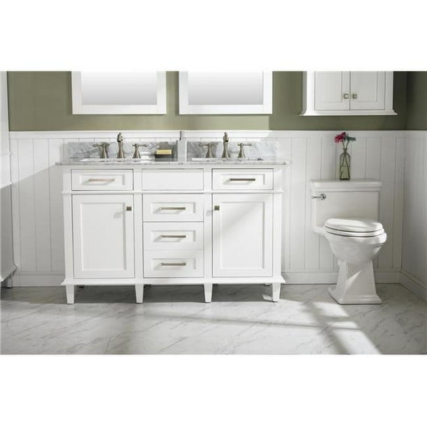 Legion Furniture 54 Inch Blue Finish Double Sink Vanity Cabinet With Carrara White Top Com Legion Furniture 54 Inch Blue Finish, 54 Inch Double Sink Bathroom Vanity With Top