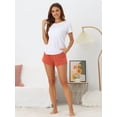 thumbnail image 2 of DARING DIVA Women's Soft Stretch Drawstring Lounge Shorts with Pockets M Orange Red, 2 of 7