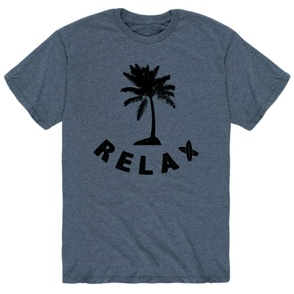 Instant Message - Relax, Palm Tree Black - Men's Short Sleeve Graphic T-Shirt