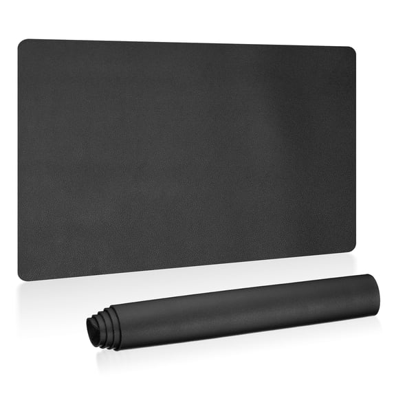 Uxcell 24"x13" Large Desk Mat, PU Leather Dual Side Large Desk Pad, Black