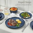 thumbnail image 4 of 12 Pieces Dinnerware Set Stoneware Service for 4, Dinner Plates and Bowls Sets, Double Reactive Glaze Dishes Set for Kitchen, Scratch Resistant, Microwave & Dishwasher , Starry Blue, 4 of 6