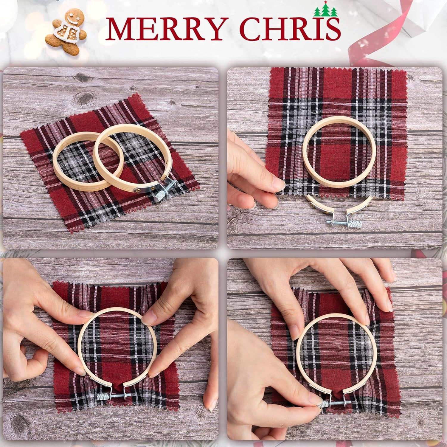 24 Pieces 2.5 Inch Embroidery Hoops Bulk Small Cross Stitch Hoop Bamboo Circle Mini Embroidery Hoops for Christmas Ornaments, Art Craft Home Decoration