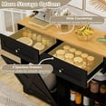 thumbnail image 4 of Auranook Trash Bin Cabinet, Tilt Out Garbage Cabinet w/Anti-Tipping Kit, 2 Drawers & Adjustable Shelves, Barn Door, 4 of 8