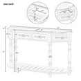 thumbnail image 6 of GZXS Retro Console Table with Storage, 52" Curved Entryway Table with 4 Drawers and Bottom Shelf, MDF & Solid Wood Accent Hallway Foyer Table for Living Room, Antique Grey, 6 of 9