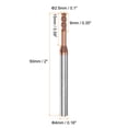 thumbnail image 2 of 2uds Molino de Extremo Cuadrado 4mm Vástago 2.5mm x 15mm AlTiSin Carburo 4 Flautas Extra Largo, 2 of 6