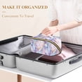 thumbnail image 3 of FORMRS Makeup Bag Travel Cosmetic Organizer for Women Fold Flat Zipper Pouch with Handle, Purple Marble Pattern, 3 of 8