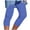 Blue, variant on Hvyesh Women's Capri Leggings Casual Summer Tummy Control Capris High Waisted Knee Length Crop Pants Trendy Lightweight Ladies Clothing