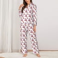 thumbnail image 2 of Fotbe Strawberry Blueberry Cream Cake Pattern Long Sleeve Pajama Set for Women,Sleepwear Set,2-piece Loungewear Set,Soft PJs Comfy Nightwear with Pockets -Medium, 2 of 7