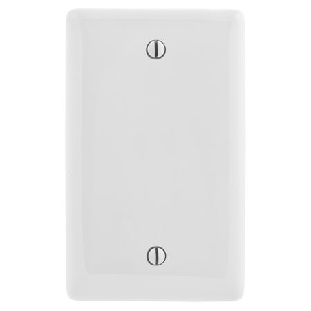 Electric Wall Plates Bryant Electric NP13W Nylon Standard Size 1-Gang 1-Blank Box Mount Wallplate, White ()