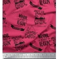thumbnail image 1 of Soimoi Pink Rayon Fabric Dream Chaser Text Printed Craft Fabric by the Yard 56 Inch Wide, 1 of 3