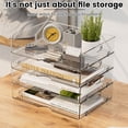 thumbnail image 4 of Duety 2Pcs Desktop Storage Box,Stackable Transparent Desktop Storage Organizer Multifunctional A4 Document Storage Box Book Storage Container Box for Office Study Room, 4 of 8