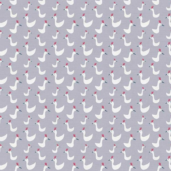 White chicken kids cotton fabric, Paintrbrush Studio Animal Kingdom, Sold by the Quarter Yard