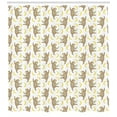 thumbnail image 3 of Ambesonne Sloths Shower Curtain, Tropical Sloths and Bananas, 69"Wx70"L, Cocoa White Yellow, 3 of 3
