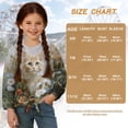 thumbnail image 7 of Xixirimido Cat Butterfly Daisy Floral Pattern Girls Casual Tunic Tops Tie-hem Long Sleeve Loose Soft Blouse T-Shirt Cute Graphic Girls Shirts, Size 5-6, 7 of 7